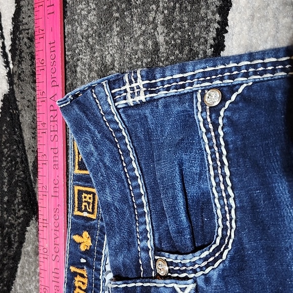 ROCK REVIVAL JANELLE EMBROIDERED RHINESTONES STUDDED BOOT-LEG DENIM JEAN - Picture 4 of 15